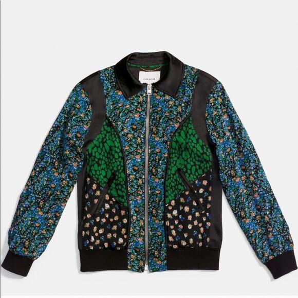 Coach 1941 Silk Framed Varsity Jacket Blue - Picture 4 of 7